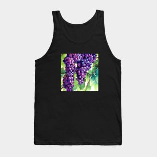 Grapes on the Vine in Watercolor Tank Top